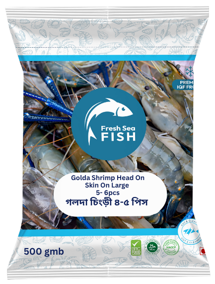 Golda Shrimp Head On Skin On Large 5- 6pcs 500g