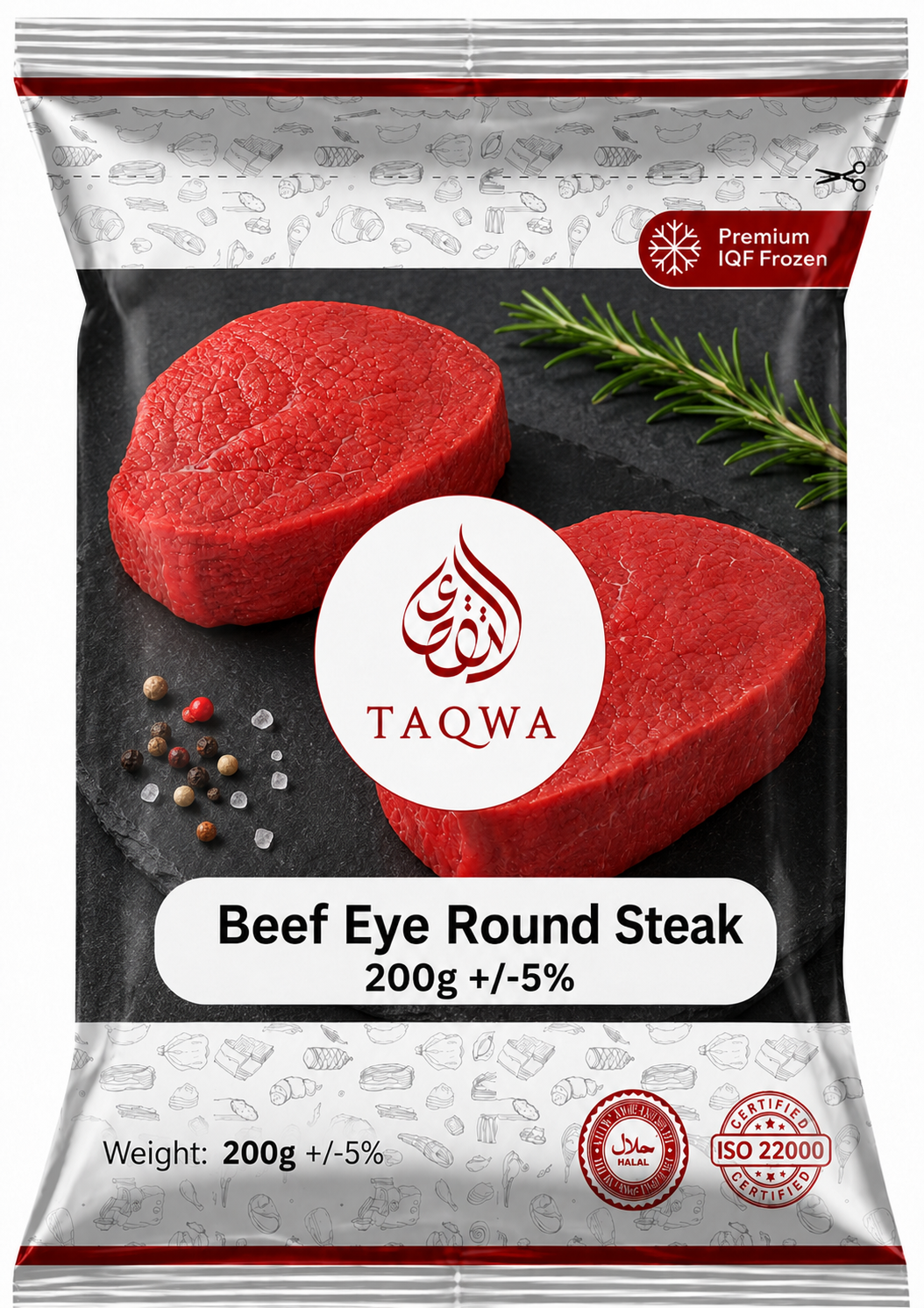 Taqwa Beef Eye Round Steak 200g +-5_ Taqwa Beef Eye Round Steak 200g +/-5% - Image 1