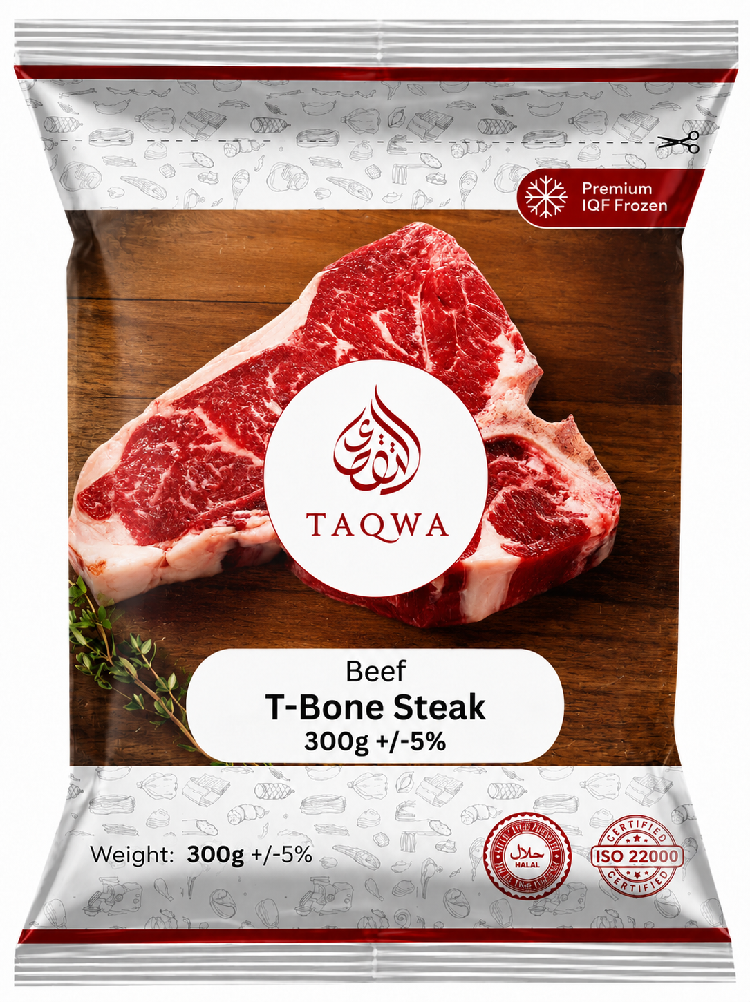 Taqwa Beef T-Bone Steak 300g +-5_ Taqwa Beef T-Bone Steak 300g +/-5% - Image 1