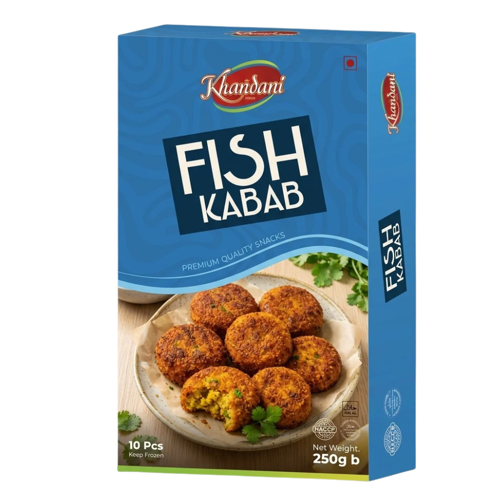 Untitled Design (1) Khandani Fish Kabab 10 pcs 250gm - Image 1