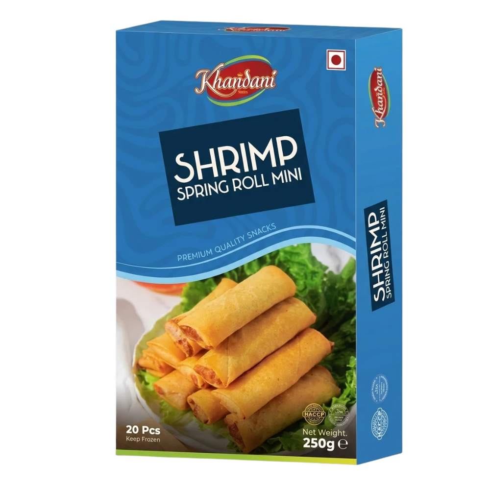 Untitled Design (4) Khandani Shrimps Spring Roll mini 20pcs 250gm - Image 1